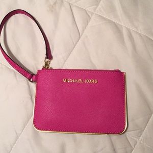 Fuchsia Pink MK wristlet